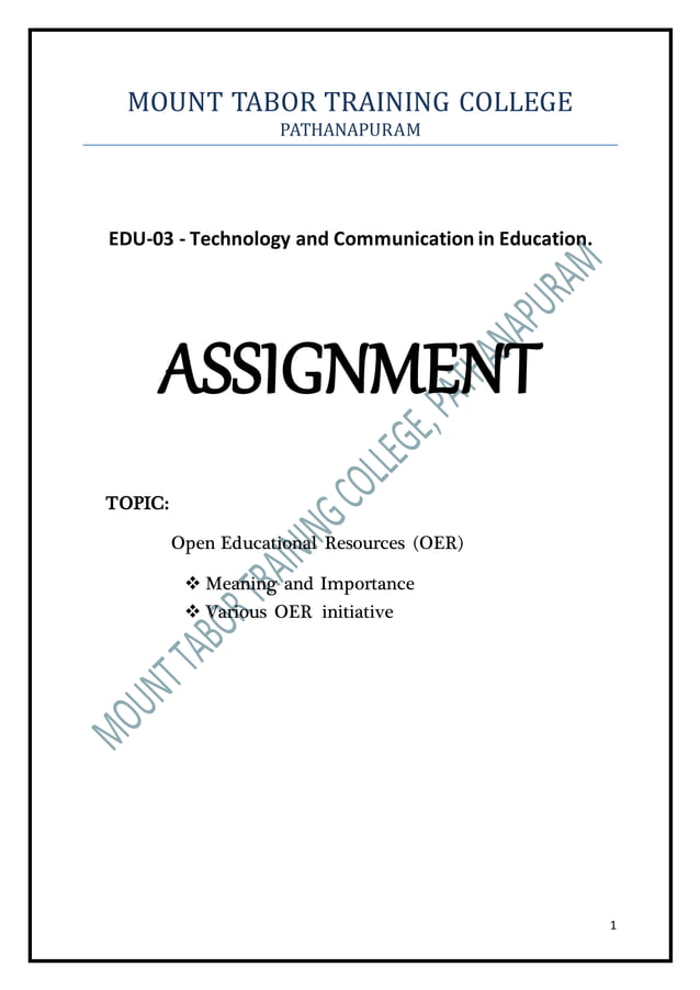 educational technology assignment