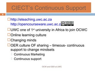 Timeous Support OER at University of the Western Cape | PPT