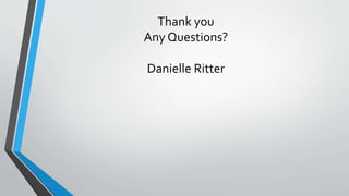 Thank you
Any Questions?
Danielle Ritter
 