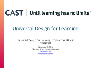 Universal Design for Learning in Open Educational Resources | PPTX