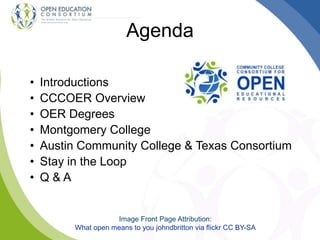 CCCOER webinar: OER Degrees Emerge in Maryland and Texas | PPT