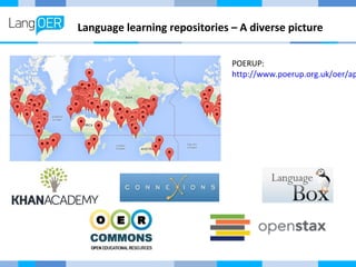 Language learning repositories – A diverse picture 
POERUP: 
http://www.poerup.org.uk/oer/api/ 