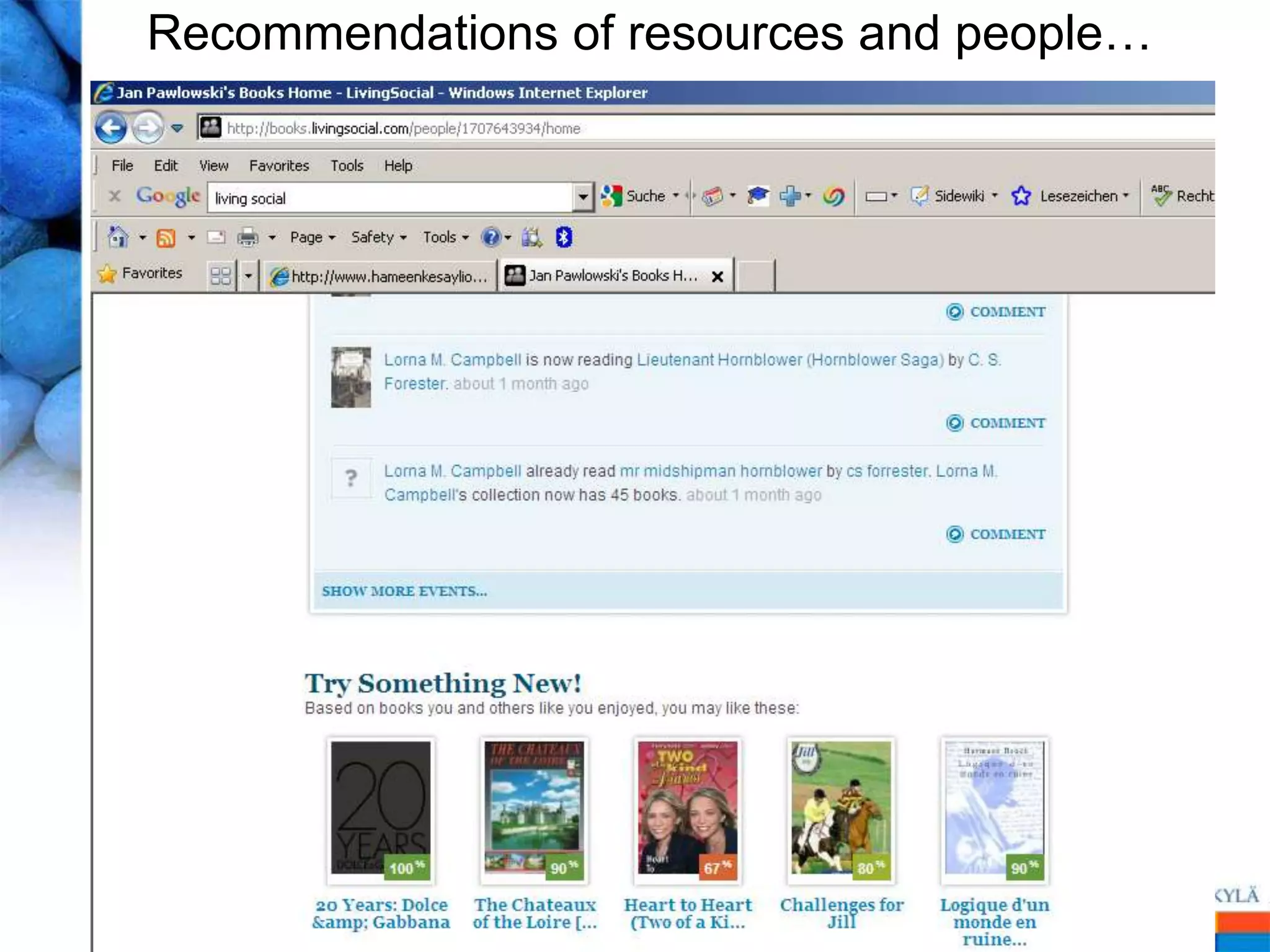 Recommendations of resources and people…
 