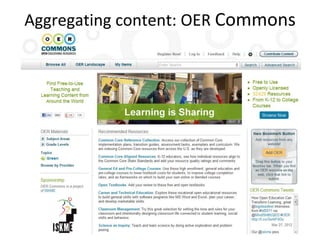 Aggregating content: OER Commons 
 