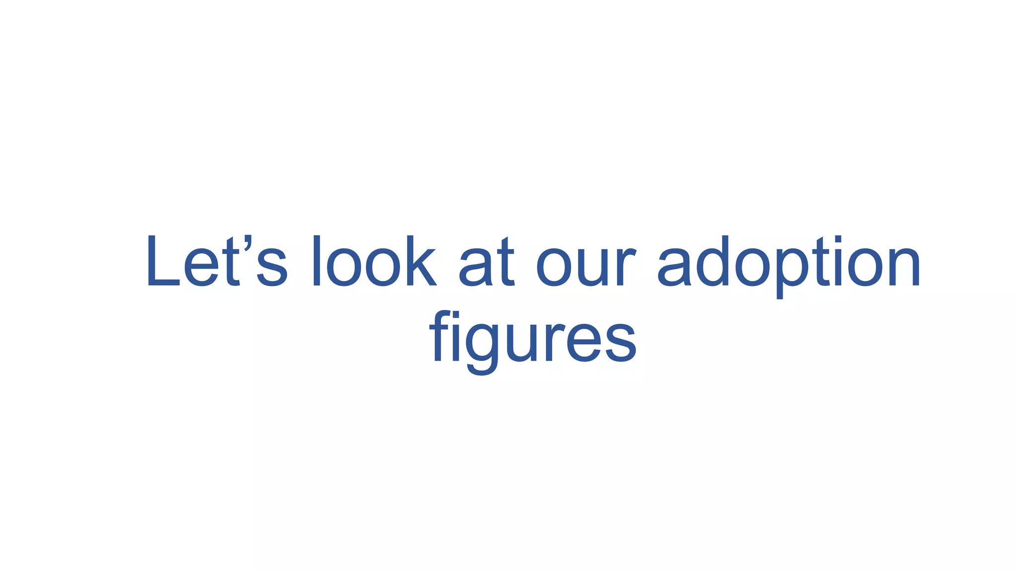 Let’s look at our adoption
figures
 