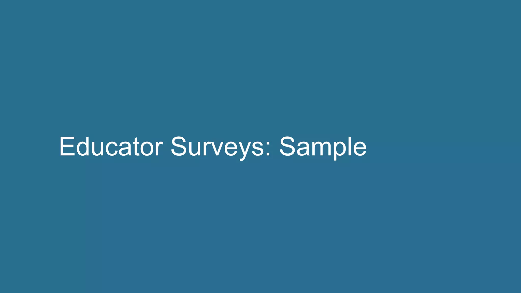 Educator Surveys: Sample
 