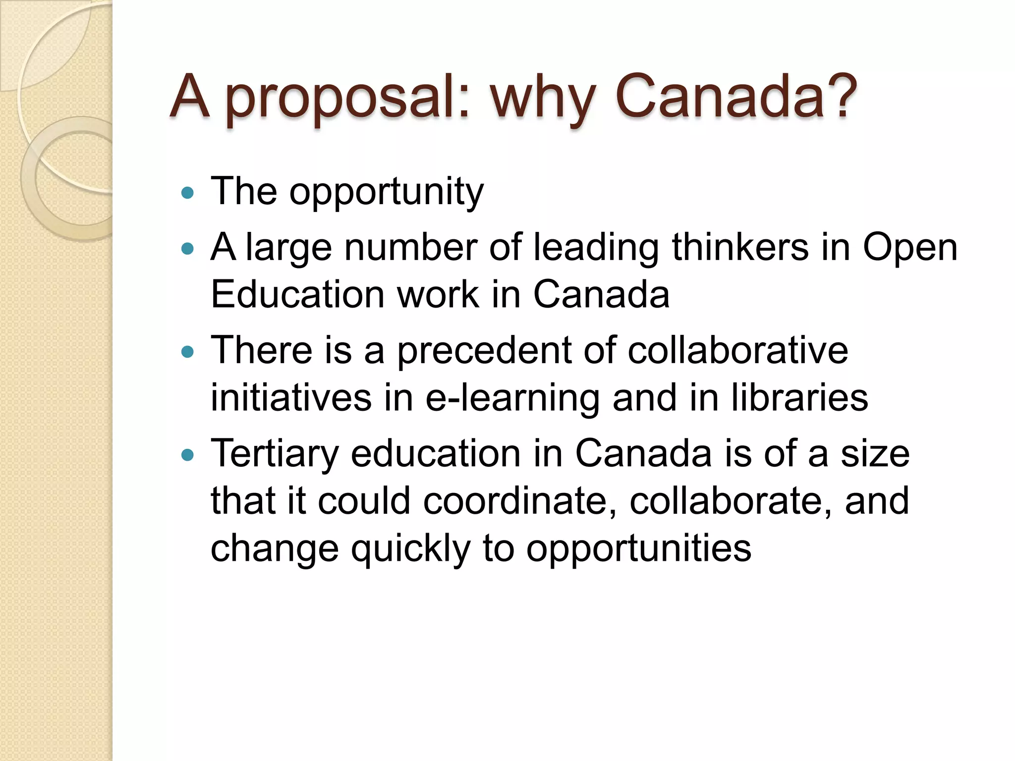 A proposal: structure Review literature (formal and informal) Engage librarians Understand educators’ needs Distill current best practice,  Equip libraries and librarians Apply through cases studies Publish throughout 