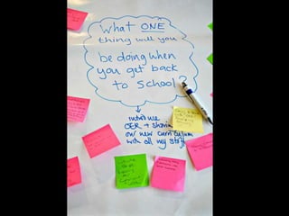 What one thing will you be doing
when you get back to school?
 