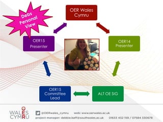 OER Wales
Cymru
OER14
Presenter
ALT OE SIG
OER15
Committee
Lead
OER15
Presenter
 