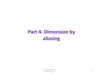 Dr. Girija Narasimhan
Model Clause
13
Part 4- Dimension by
aliasing
 