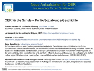 Bundeszentrale für politische Bildung: http://www.bpb.de/
auch OER-Material, aber schwer zu finden; Filter nicht einstellb...
