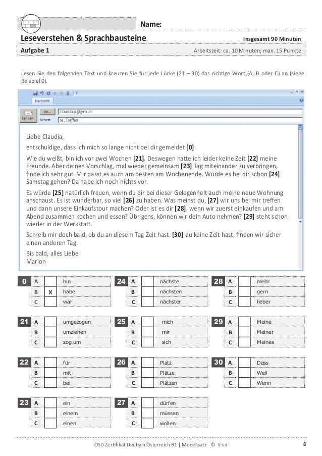 Oesd B1 Modelltest