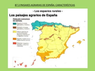 B7.3 PAISAXES AGRARIAS DE ESPAÑA: CARACTERÍSTICAS
 