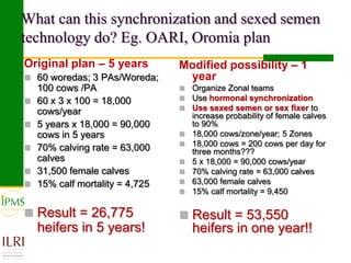 Technological options and approaches to improve supply of desirable animal genetic material for dairy and beef development: IPMS Experience