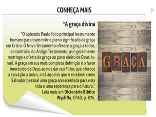 3. O “fim do mandamento” e a finalidade
da Lei
• . Paulo chamou a atenção de Timóteo, seu
enviado a Éfeso, para a doutrina de Deus e de
Cristo, a que ele resumiu no “mandamento”, e
sua finalidade (1Tm 1.5,6). Em seguida, Paulo
ensina acerca do objetivo da Lei, e para quem
ela se destinava, discriminando, no texto, uma
longa lista de tipos de pessoas ímpias que
eram alvo dos preceitos legais (1Tm 1.9-11).
8
 