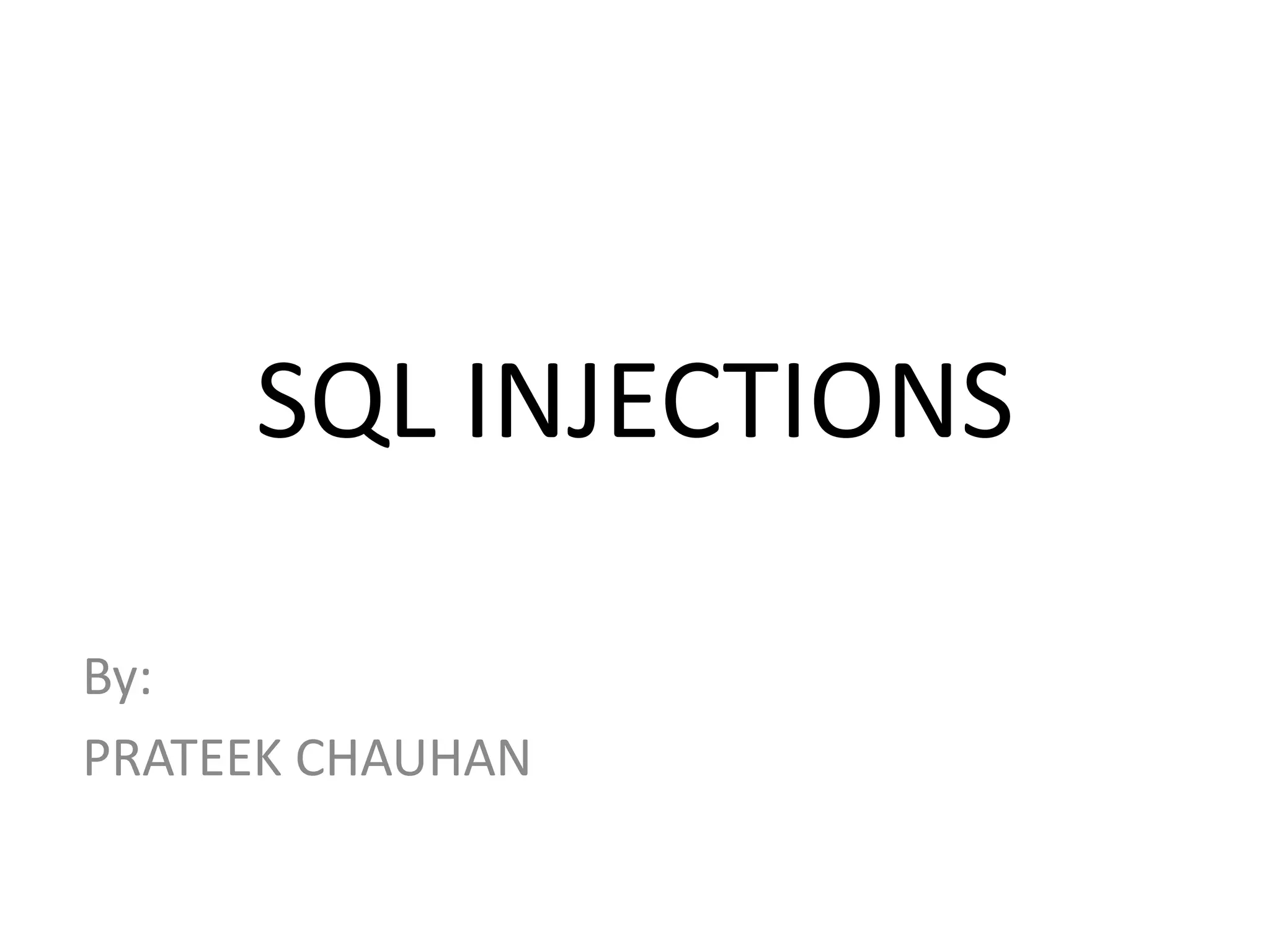 Sql injections - with example | PPT