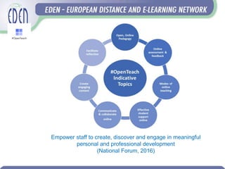 Empower staff to create, discover and engage in meaningful
personal and professional development
(National Forum, 2016)
 