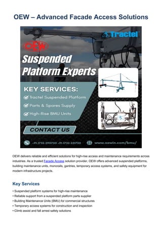 OEW Advanced Facade Access Solutions for High-Rise Maintenance and ...