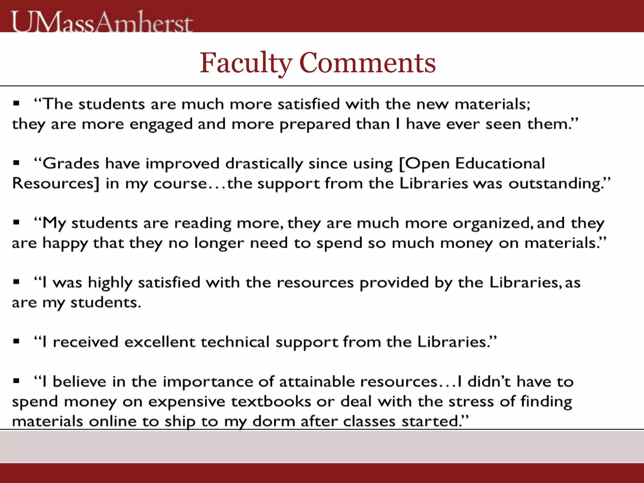 Faculty Comments
 