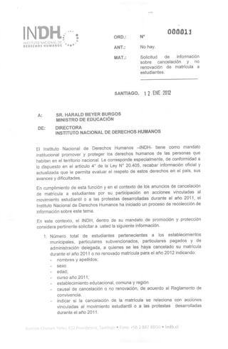Of. 11 solicita info expulsiones