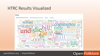 HTRC Results Visualized
openfolklore.org | @openfolklore
 
