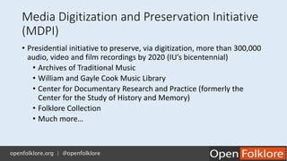 Media Digitization and Preservation Initiative
(MDPI)
• Presidential initiative to preserve, via digitization, more than 3...