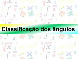 Classificação dos ângulos
 