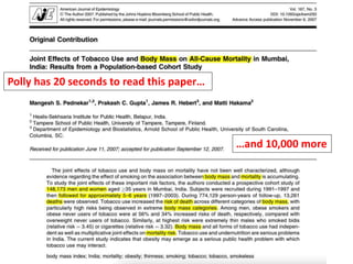 Polly has 20 seconds to read this paper…
…and 10,000 more
 