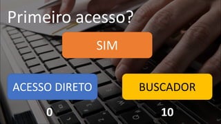 Primeiro acesso?
SIM
ACESSO DIRETO BUSCADOR
0 10
 