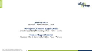 Note: All rights reserved. Subject to modifications due to
technical progress. Errors and printing mistakes may occur. 29
Corporate Offices
Eschborn | Hartmannsdorf | Zurich
Development, Sales and Support Offices
Dresden | London | Mexico City | Paris | Rome | Vienna
Sales and Support Presence
Brussels | Rio de Janeiro | Turin | São Paulo | Warsaw
 