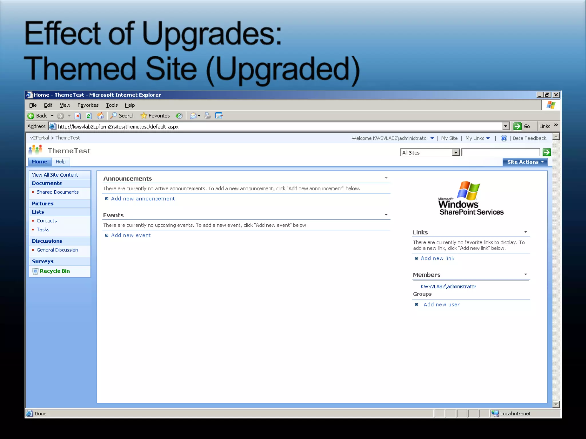 Effect of Upgrades: Low Customization Site (Original)