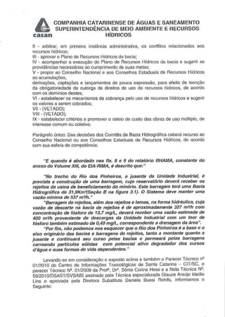 Oficio enviado a Casan sobre Projeto Anitápolis