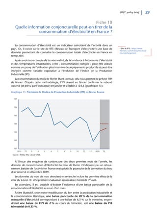 OFCE policy brief | 29
Fiche 10
Quelle information conjoncturelle peut-on tirer de la
consommation d’électricité en France...