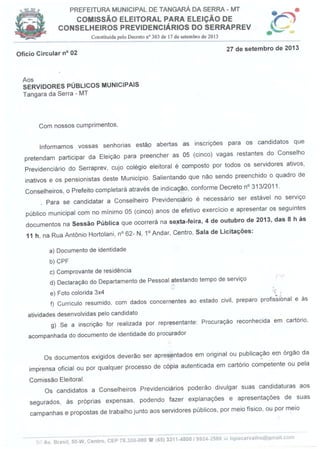 Ofício Circular 02 Conselho Previdênciário