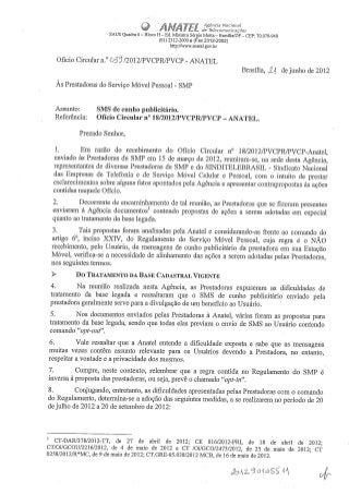Ofício Circular da Anatel Nº 39/2012/PVCPR/PVCP - Download
