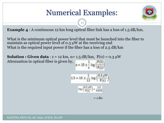 Transmission Characteristics of optical fiber | PPT