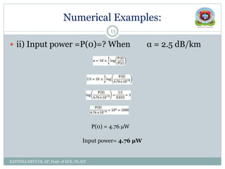 Transmission Characteristics of optical fiber | PPT