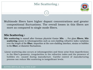 Insignificant Department Transmission Characteristics of optical fiber | PPT