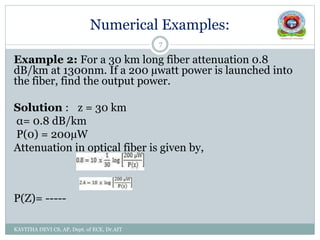 Transmission Characteristics of optical fiber | PPT