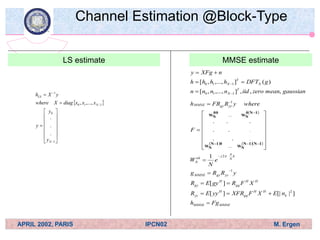 OFDM_Channel Estimation Techniques Based on Pilot Arrangement in OFDM ...