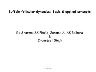 Buffalo follicular dynamics: Basic & applied concepts




     RK Sharma, SK Phulia, Jerome A, AK Balhara
                         &
                  Inderjeet Singh




                      (c) JEROME A
 