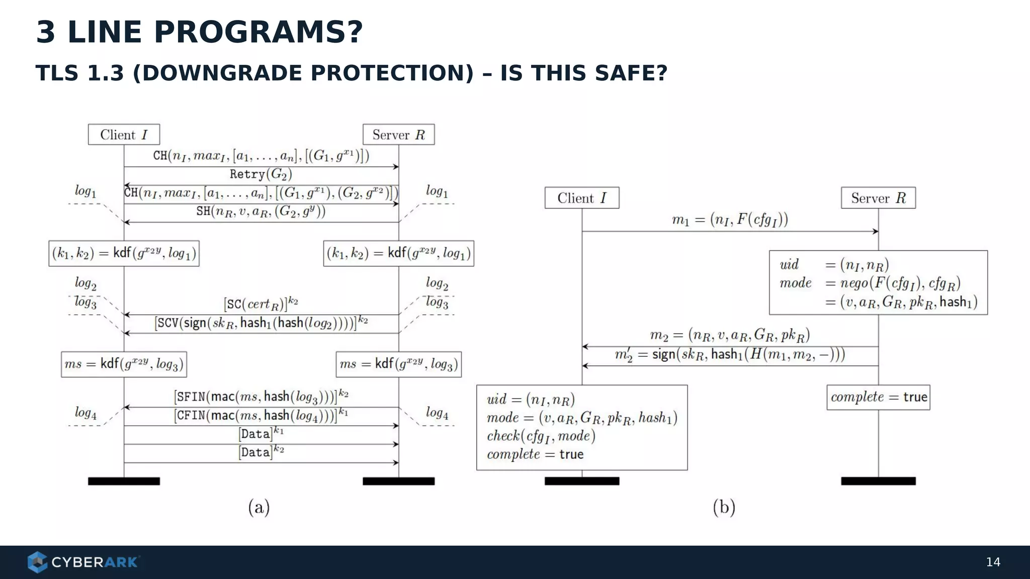 14
3 LINE PROGRAMS?
TLS 1.3 (DOWNGRADE PROTECTION) – IS THIS SAFE?
 