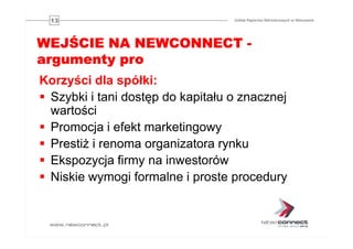 Oferta GPW dla przedsiębiorstw. Główny Rynek GPW i NewConnect