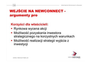 Oferta GPW dla przedsiębiorstw. Główny Rynek GPW i NewConnect