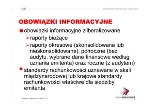 Oferta GPW dla przedsiębiorstw. Główny Rynek GPW i NewConnect