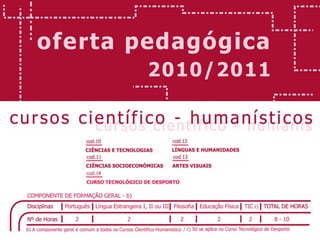 Oferta 2010-2011 (Ensino Regular)