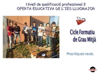 Nivell de qualificació professional 2Nivell de qualificació professional 2
OFERTA EDUCATIVA DE L'IES LLUCMAJOROFERTA EDUCATIVA DE L'IES LLUCMAJOR
Practiques reals.
 