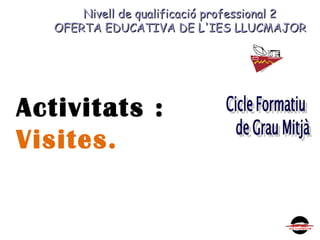 Nivell de qualificació professional 2Nivell de qualificació professional 2
OFERTA EDUCATIVA DE L'IES LLUCMAJOROFERTA EDUCATIVA DE L'IES LLUCMAJOR
Activitats :
Visites.
 