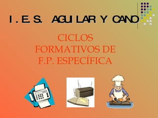 I.E.S. AGUILAR Y CANO CICLOS FORMATIVOS DE F.P. ESPECÍFICA 