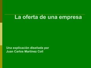 La oferta de una empresa
Una explicación diseñada por
Juan Carlos Martínez Coll
 
